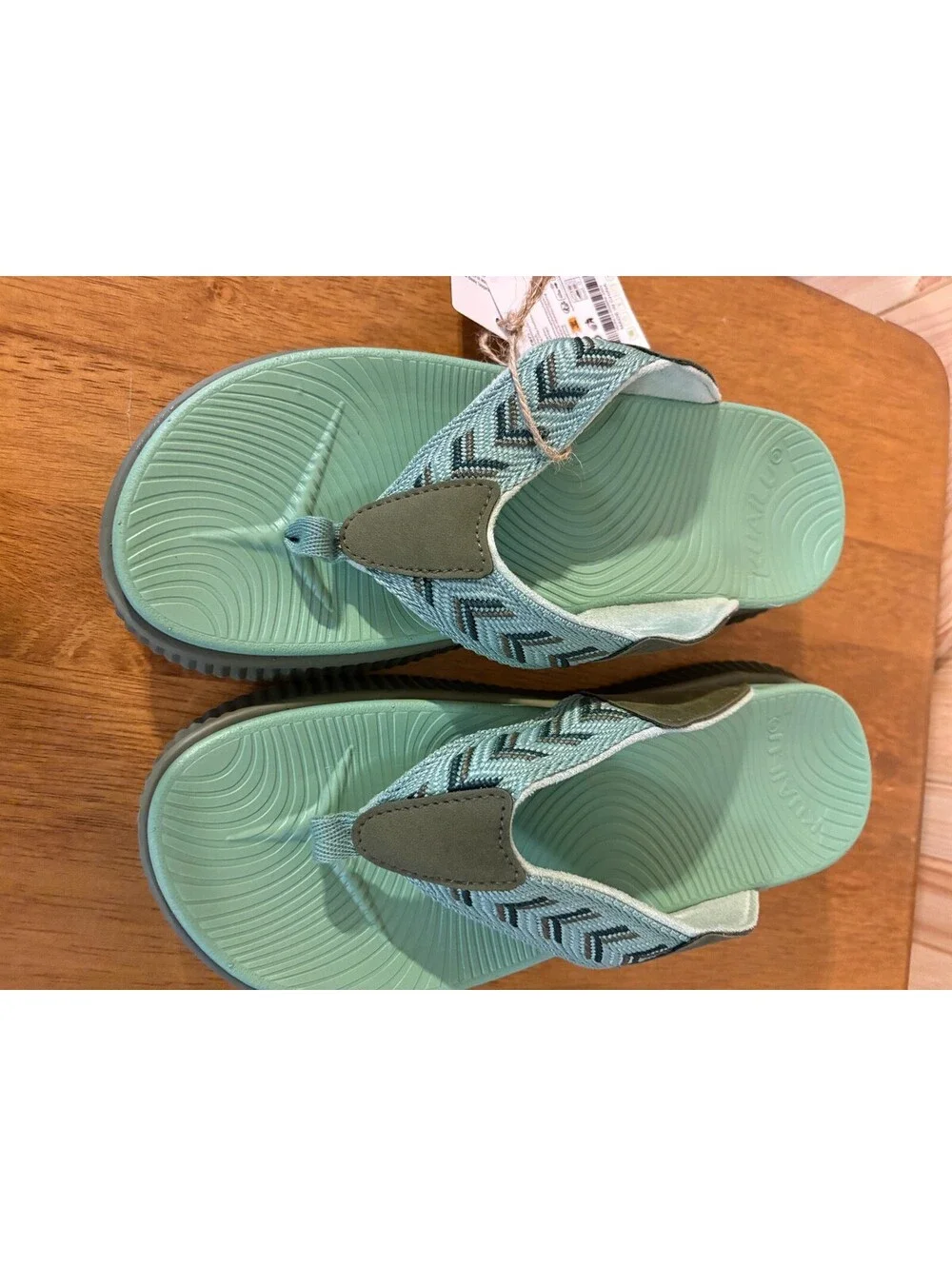 Kuaillu Women's Green Sandal Flip Flops Size US 8.5 EU 39